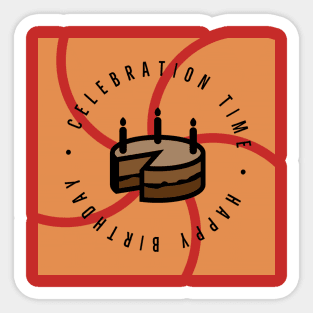 Celebration Time Happy Birthday Sticker